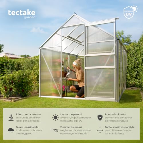 Detalle de tectake Serra da Giardino con Telaio in Alluminio Anodizzato e Lastre Alveolari Termoisolanti