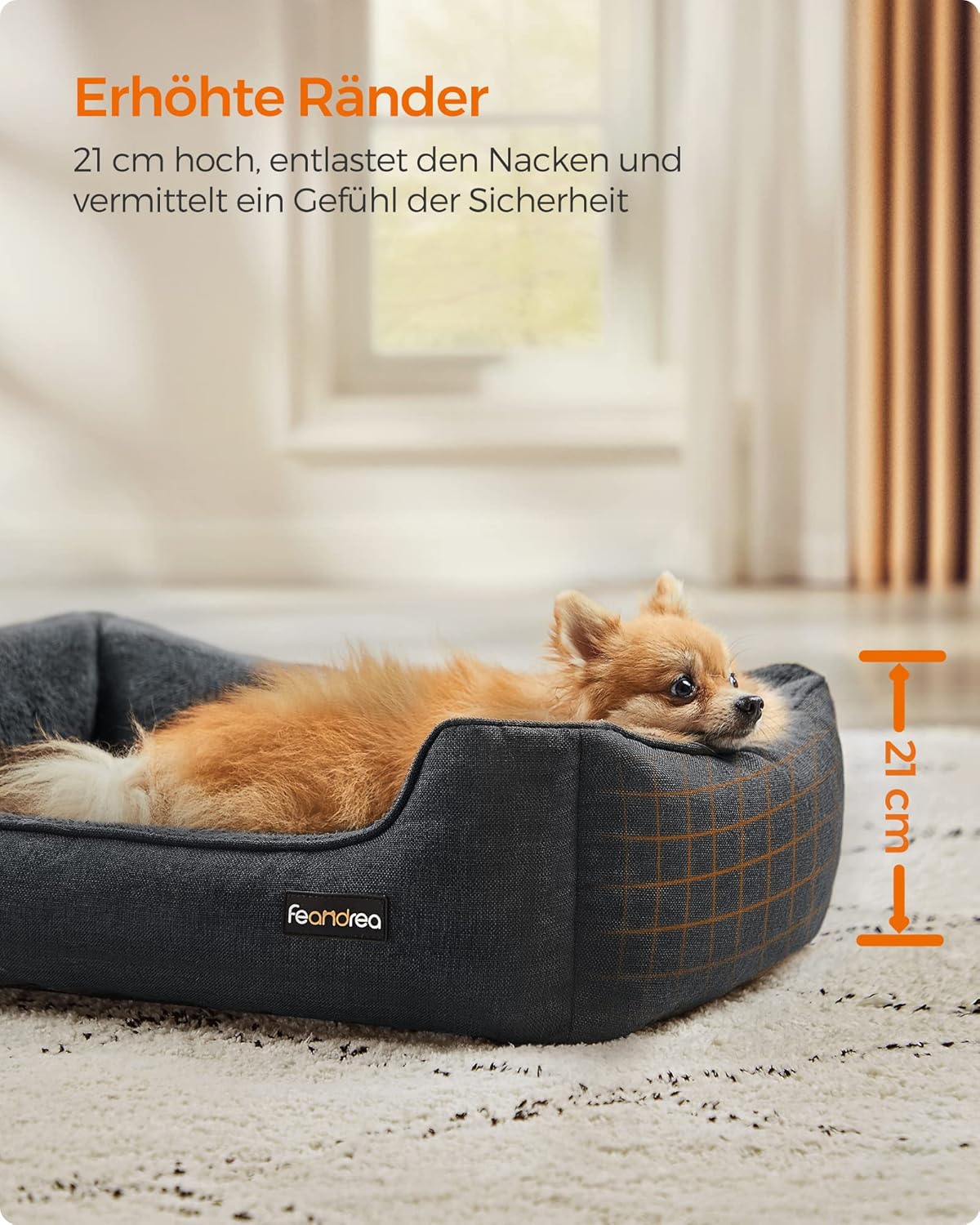 Detalle de Feandrea Hundebett Hundekissen 70 x 55 x 21 cm
