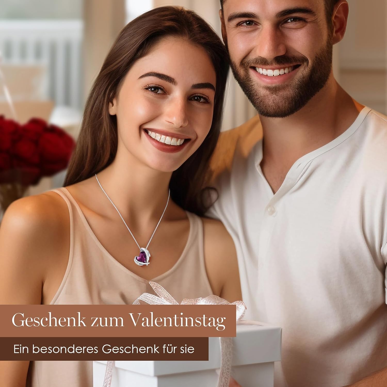 Thumbnail 1 de CDE Kette Damen Rosegold Herz Halskette