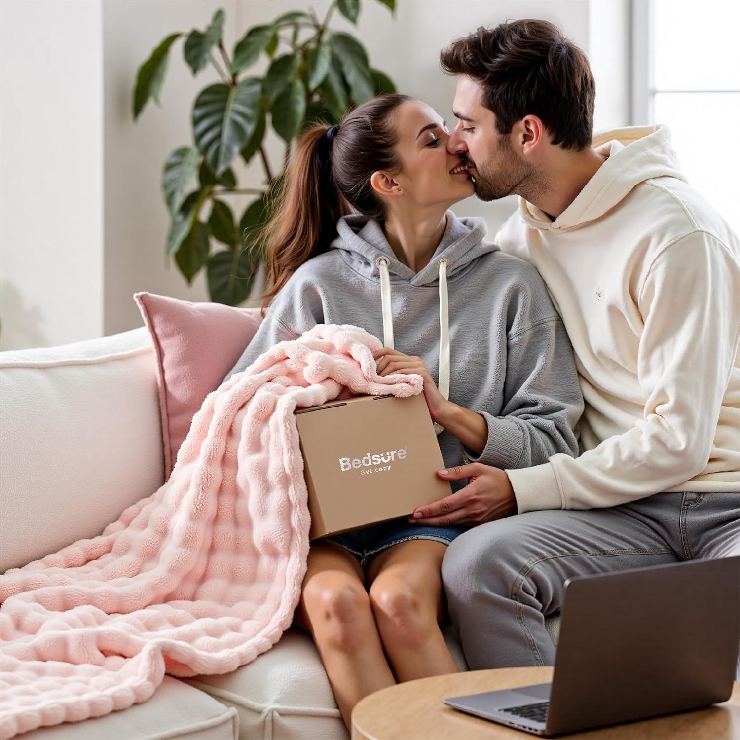 Thumbnail 5 de Bedsure Kuscheldecke „Bubble“ mit CloudBurbuja-Optik, Kristallrosa, 150x200 cm