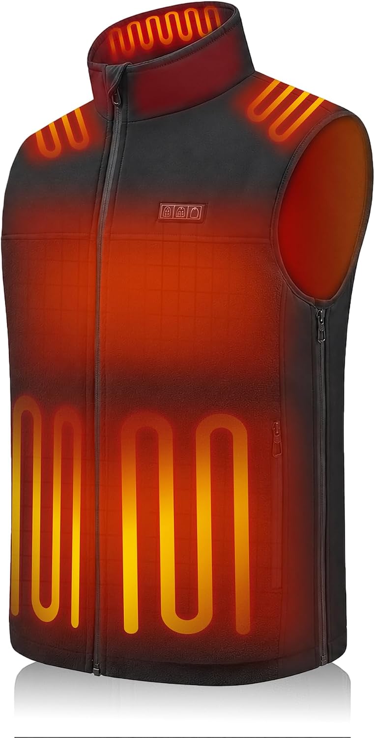 Detalle de CKARTIC Men's Heated Vest, 15 Heating Zones, 3 Heat Levels, Battery Included