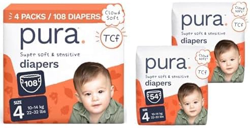Detalle de Pura Size 4 Baby Diapers 18-31 lbs
