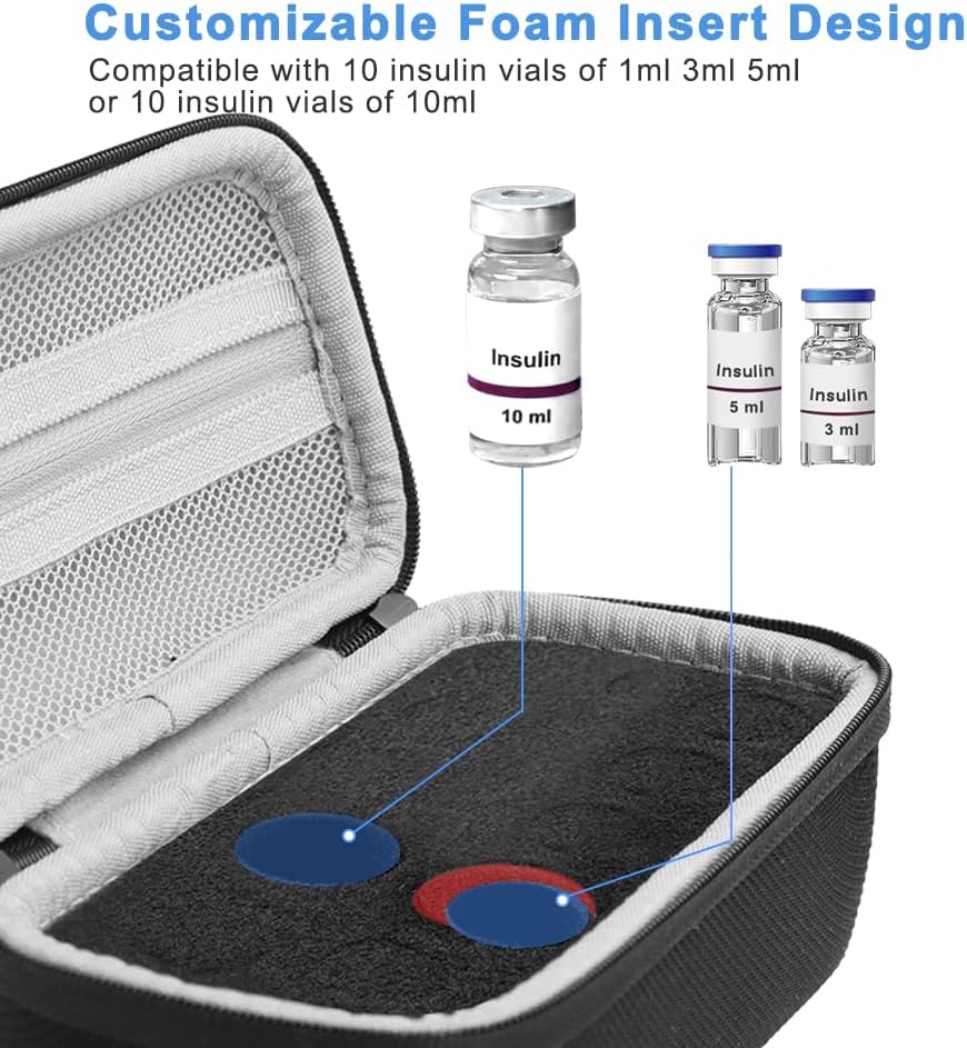 Detalle de Krypthos 10 Slots Insulin Vial Protector Case: Organized, Durable Home Storage for 1–10ml Vials