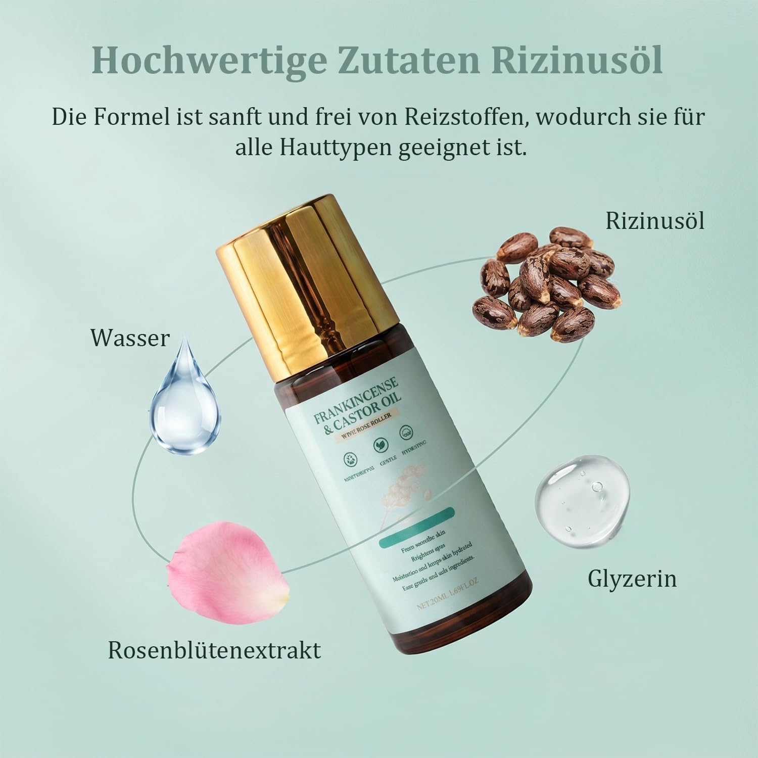 Thumbnail 1 de Bio Rizinusöl Roll-On – kaltgepresstes Bio-Rizinusöl für Feuchtigkeitspflege der Haut