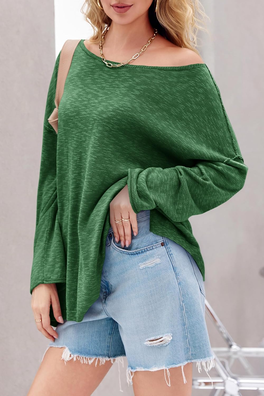 Detalle de Tankaneo Women's Oversized Sweater, Cotton
