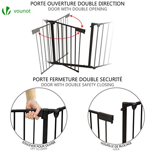 Detalle de VOUNOT Barrière de Sécurité Pliable Grande Version 3M – Barrière de Protection cheminée 5 Panneaux Pré-assemblé