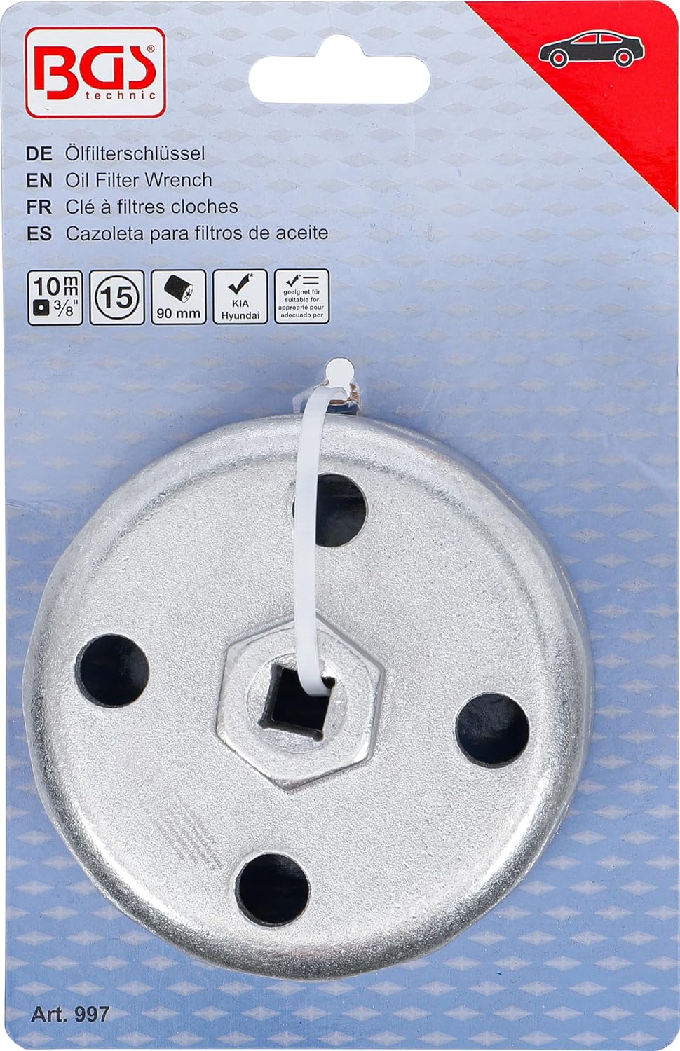 Detalle 2 de BGS 997 15-Point Oil Filter Wrench for Hyundai and Kia, 10 mm (3/8") Drive
