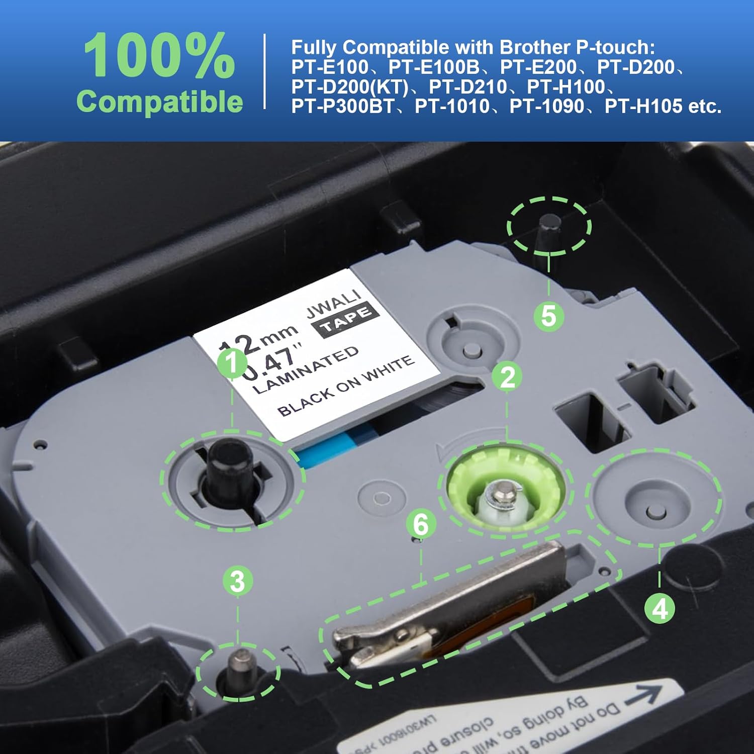 Thumbnail 2 de Nastro PUWOWYE TZe-231 12 mm per etichette 🏷️