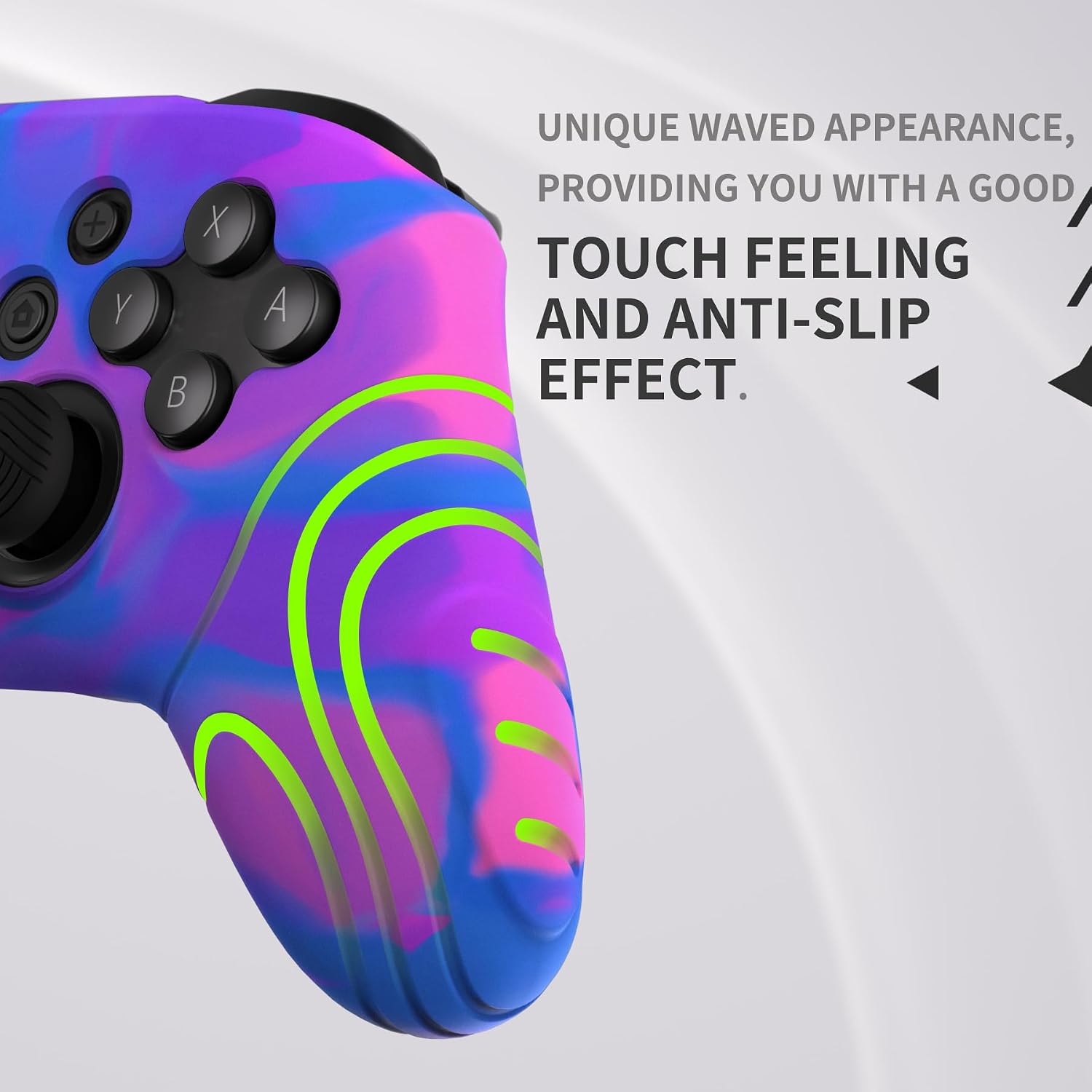 Detalle 2 de PlayVital Samurai Edition Ergonomic Silicone Skin Protective Case for Nintendo Switch Pro, Soft Anti-Slip Controller Grip Protector for Nintendo Switch Pro with Thumb Grips - Pink & Purple & Blue
PlayVital Samurai Edition Ergonomic Silicone Skin P…