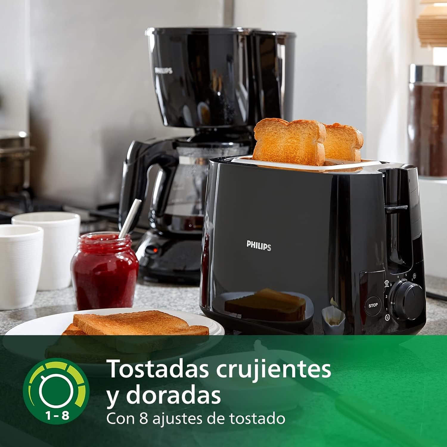 Detalle 2 de Philips HD2581/90 - Tostadora 2 Ranuras con Rejilla 🍞