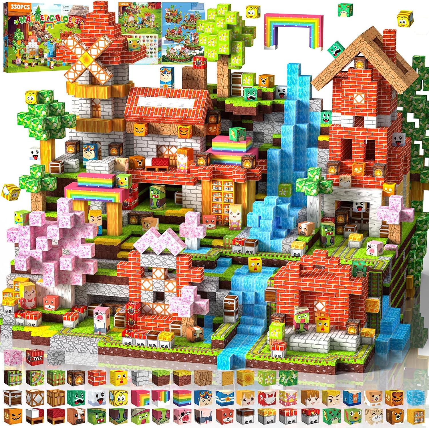 Detalle de Crifeton Costruzioni Magnetiche per Bambini 330 PCS – Blocchi Magnetici 2 cm per 3+ | Montessori
