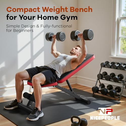 Detalle 2 de NICEPEOPLE Adjustable Weight Bench for Home Gym — 660LBS Capacity, 8 Backrests, Foldable for Small Spaces