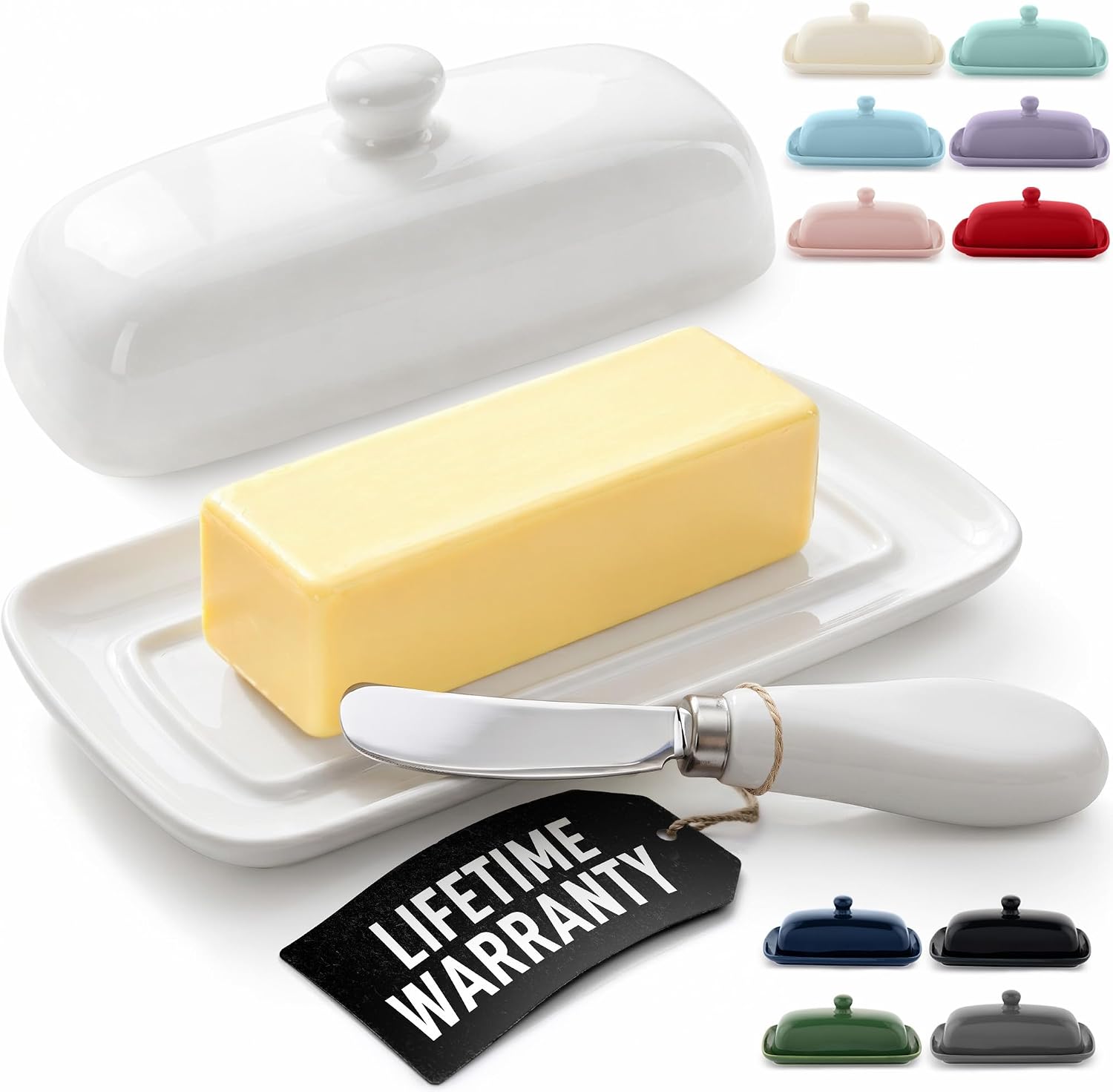 Detalle de Zulay Kitchen Ceramic Butter Dish 7.3