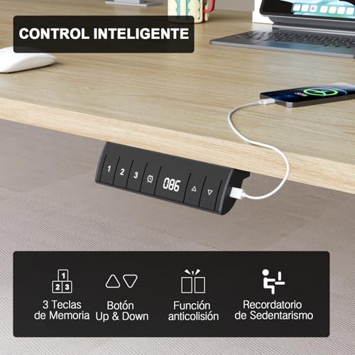 Thumbnail 4 de Devoko Escritorio Eléctrico 140x80cm con Memoria y Gestión de Cables 🖥