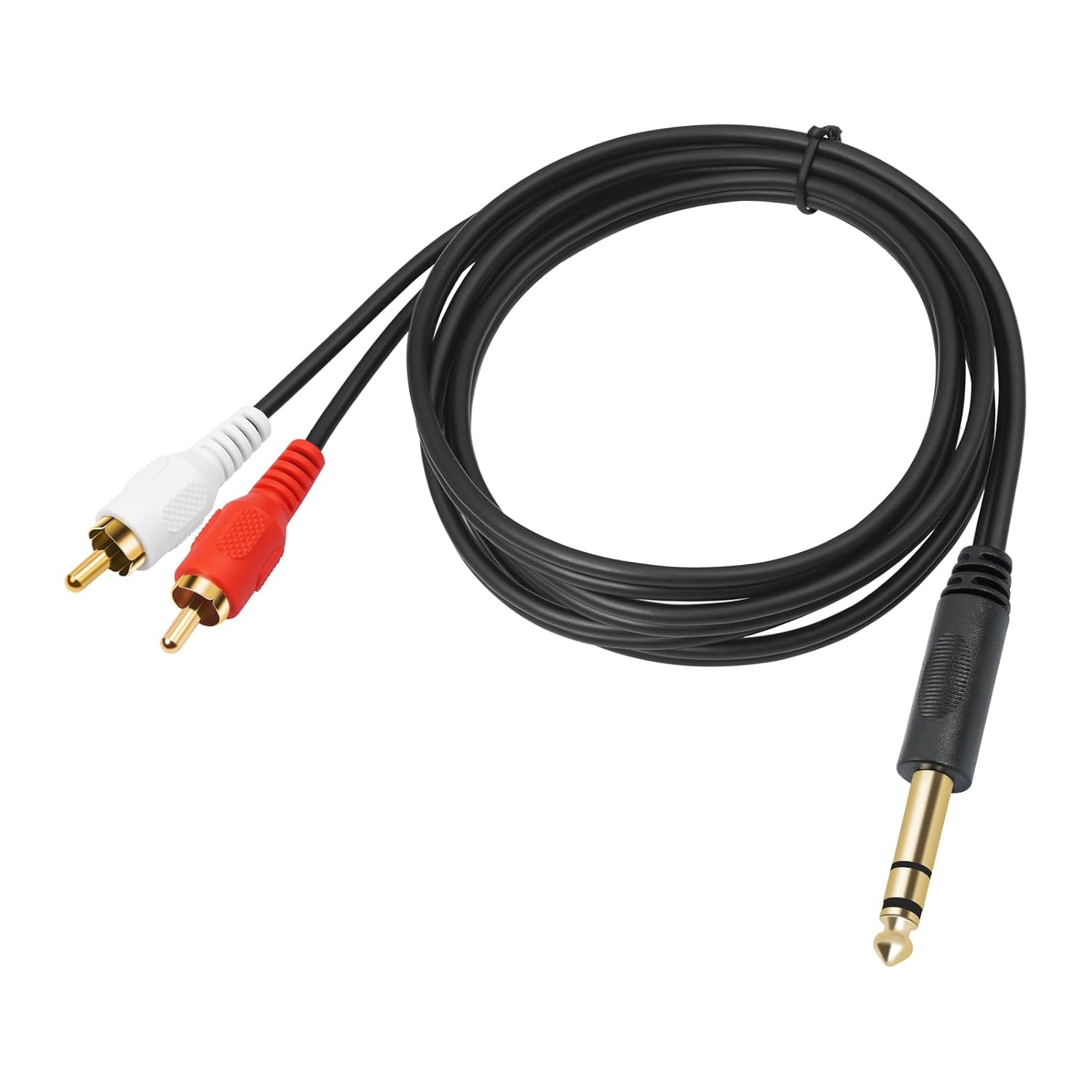 Detalle 2 de SiYear Gold-plated 6.35mm to Dual RCA Audio Cable – 1/4in TRS to RCA, 1.5m
