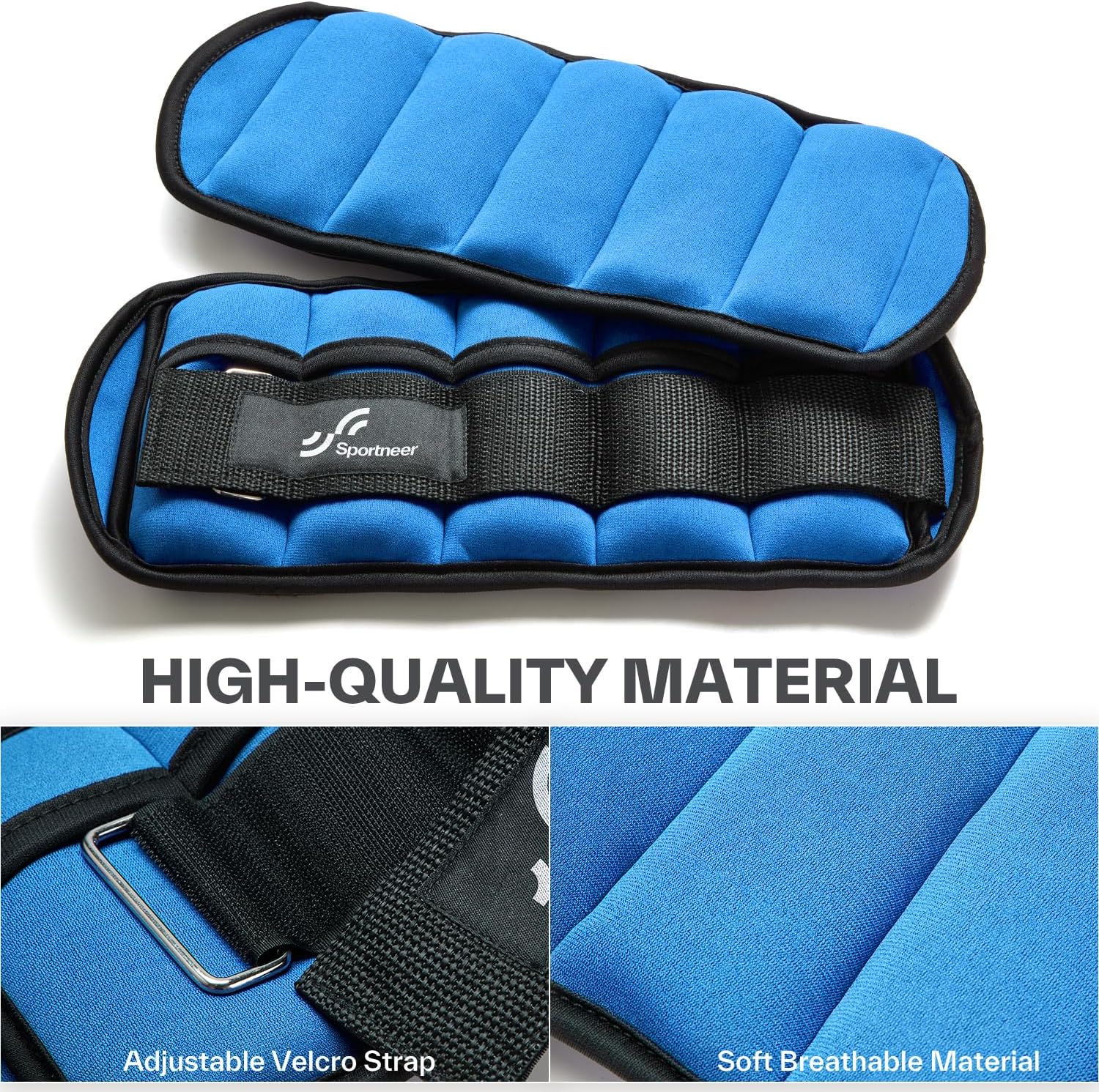 Detalle de Sportneer Adjustable Ankle Weights Set: Leg Weights for Progressive Training