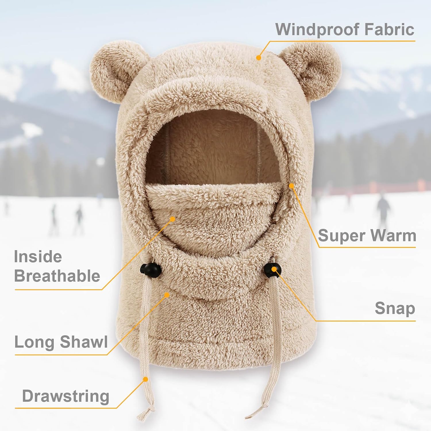 Thumbnail 5 de DRESHOW Thermische Sturmhaube Kinder – winddichte Fleece-Balaclava für 3–10 Jahre