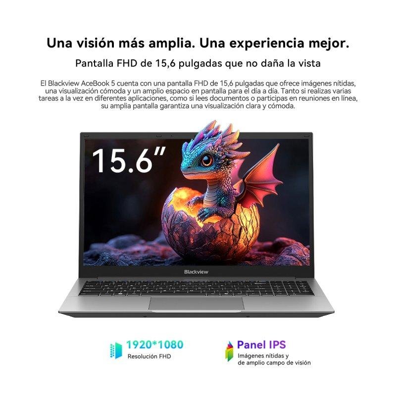 Detalle 2 de Blackview AceBook 5 15,6" – Intel Pentium Silver N6000, 8GB/256GB SSD, Windows 11 Pro