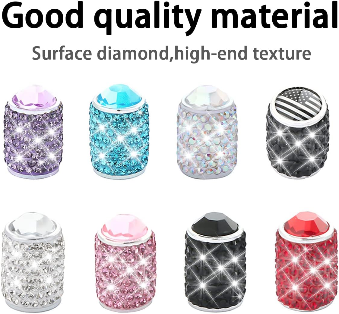 Detalle de Zipelo Crystal Rhinestone Tire Valve Stem Caps