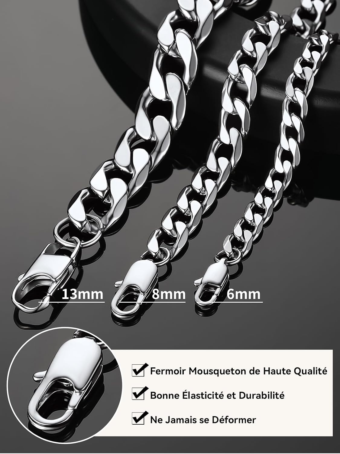 Detalle 2 de Bracelet ChainsHouse Gourmette acier