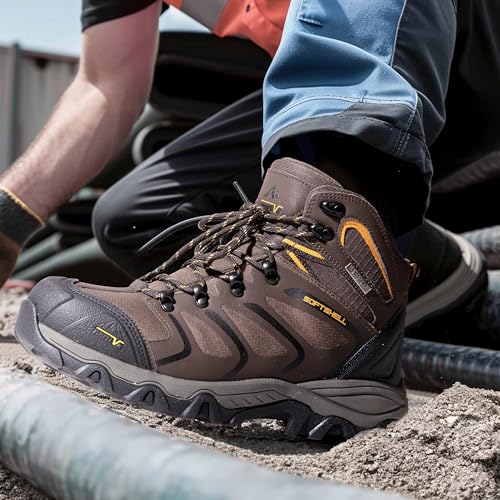 Detalle de NORTIV 8 Scarponi da Trekking Uomo - Marrone/Nero/Marrone Chiaro, taglia 43