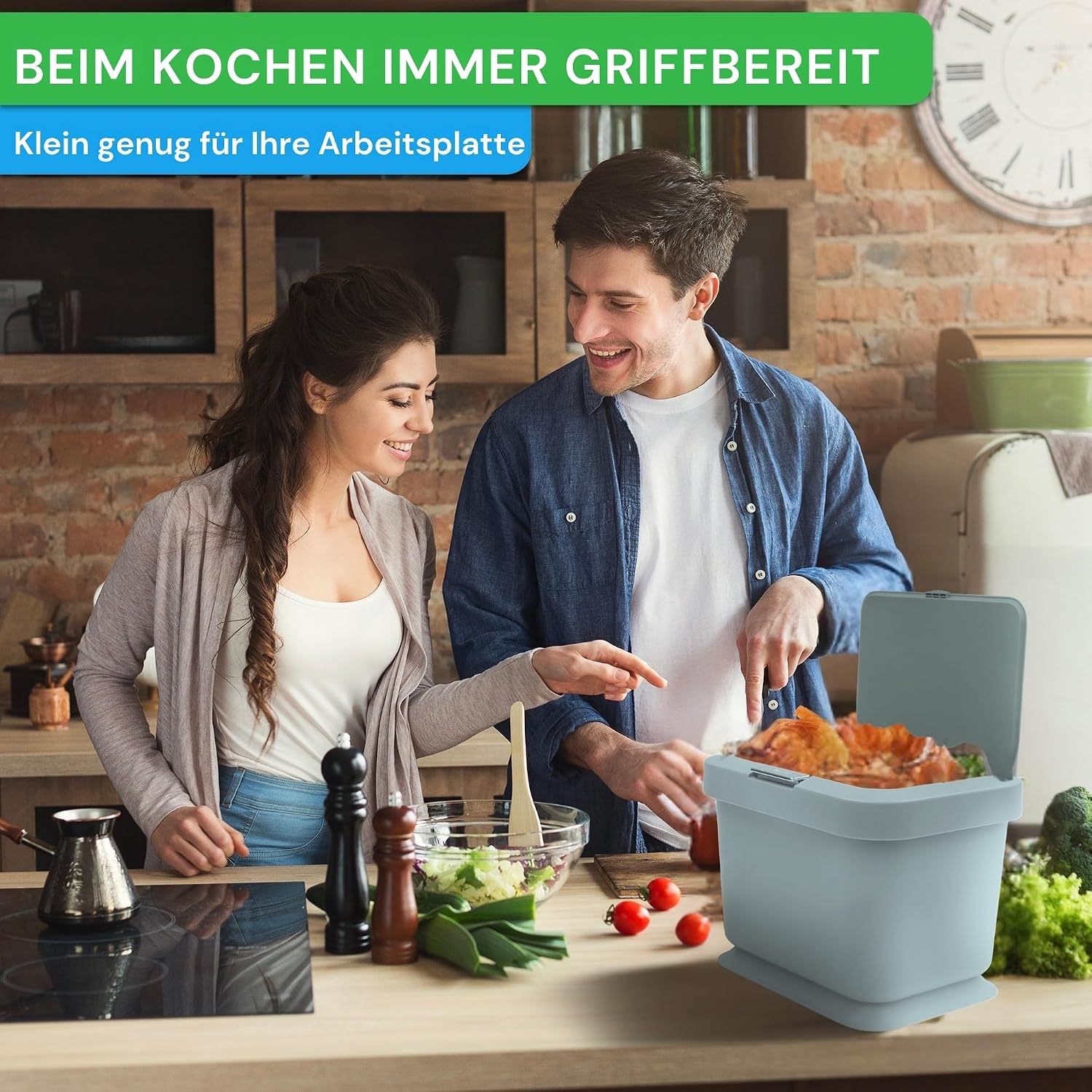 Detalle de YourCasa Biomülleimer Küche 5 l geruchsdicht