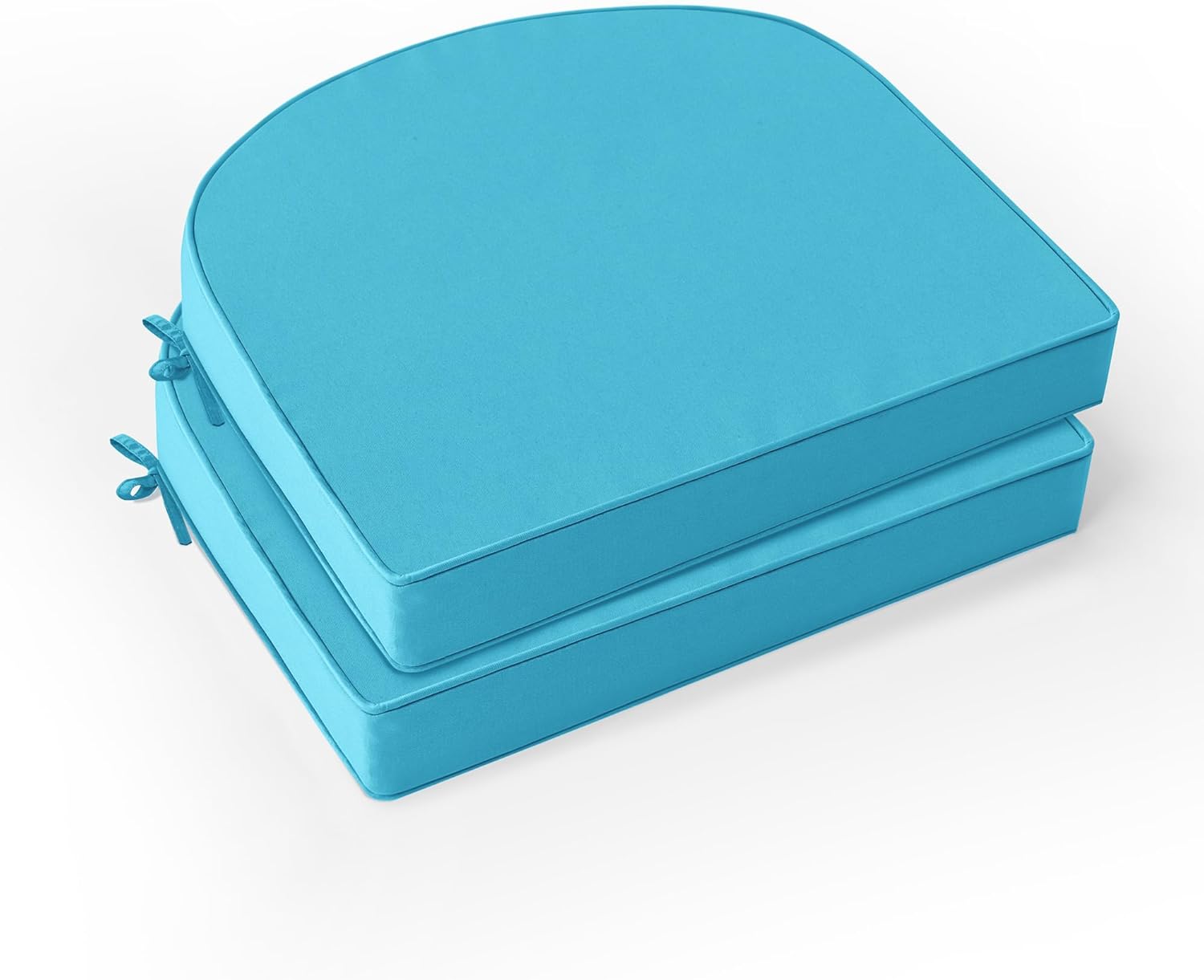 Summsun D-Shape Outdoor Chair Cushions, 17 x 16-Inch Teal Set of 2