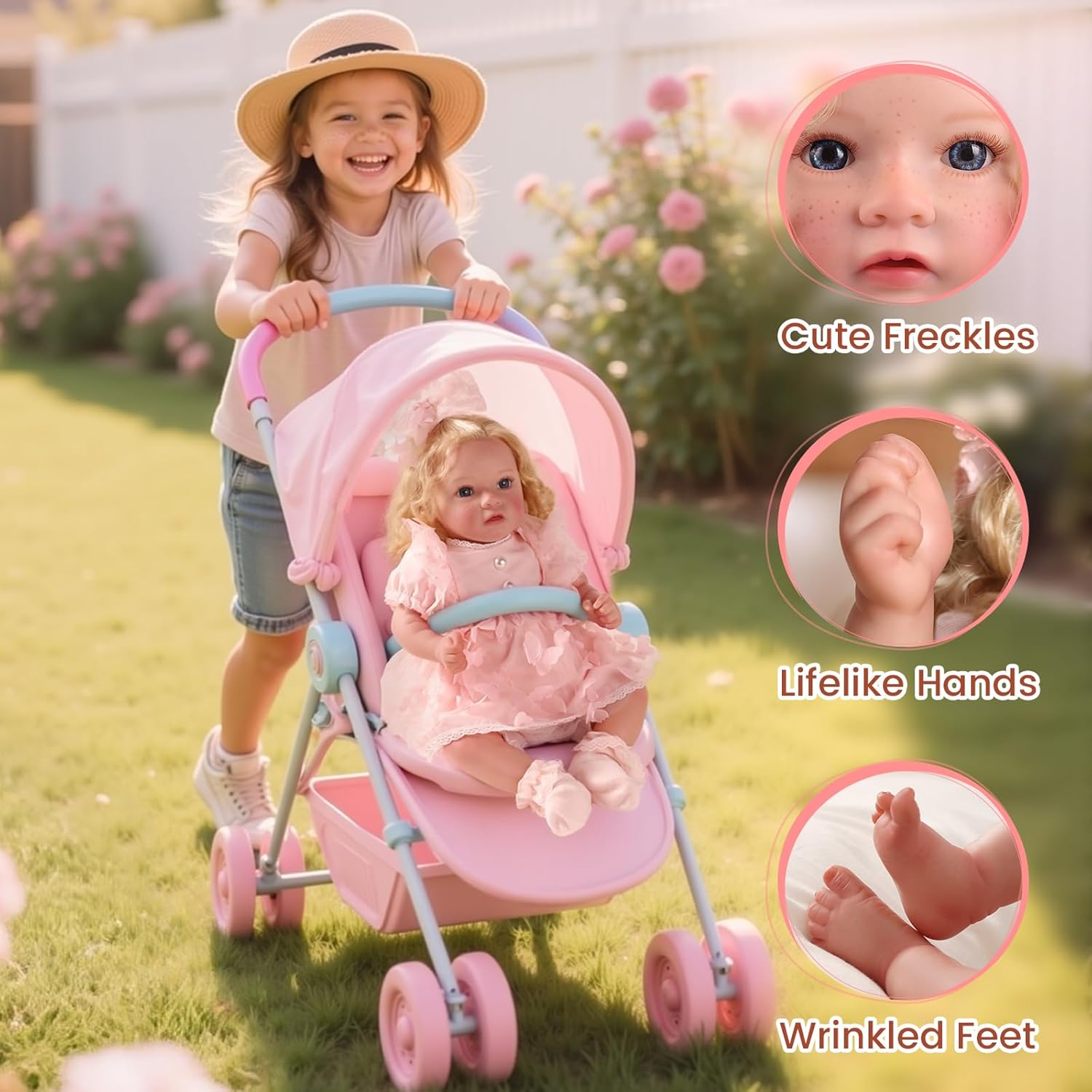 Detalle 2 de BABESIDE Reborn Baby Doll, 20-Inch