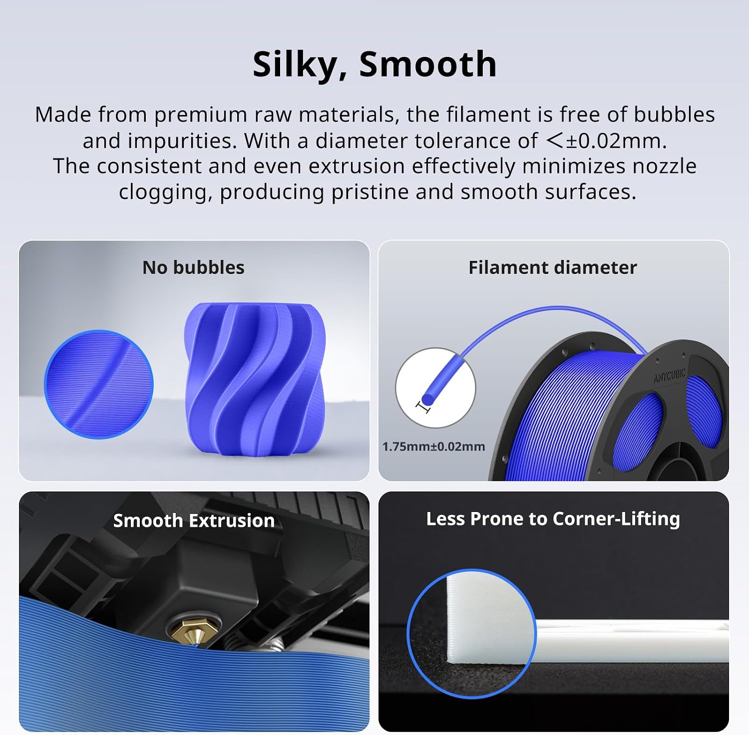 Detalle 2 de Anycubic PLA+ 3D printer filament 1.75 mm