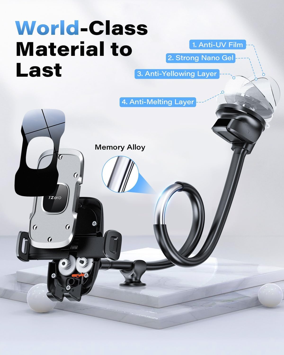 Thumbnail 5 de 1Zero Solid 14-Inch Car Phone Mount