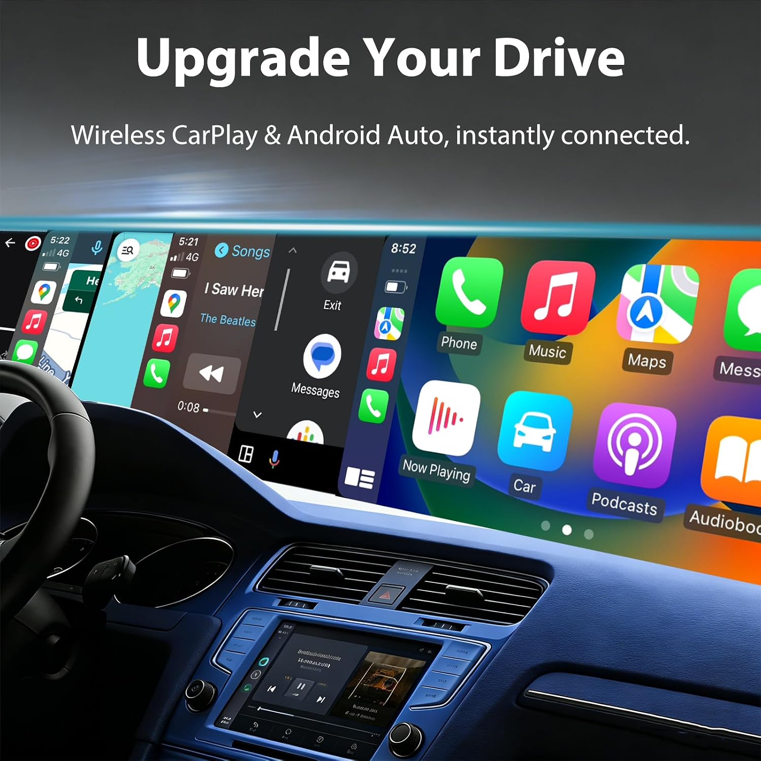 Detalle de Autonano A42 Wireless CarPlay Adapter 2 in 1