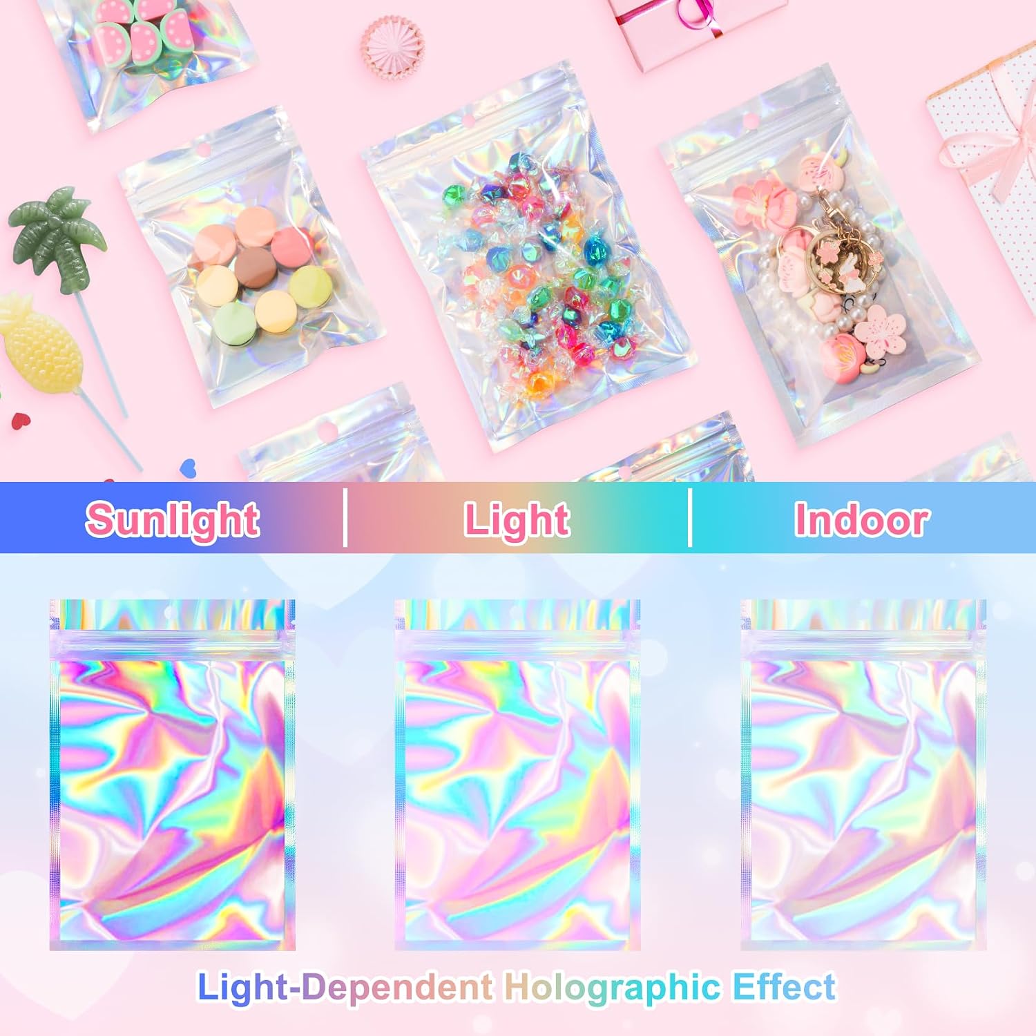 Thumbnail 5 de ANZNKU 100-Pack Mylar Bags with Reusable Zipper & Clear Window (4 x 6 Inch)