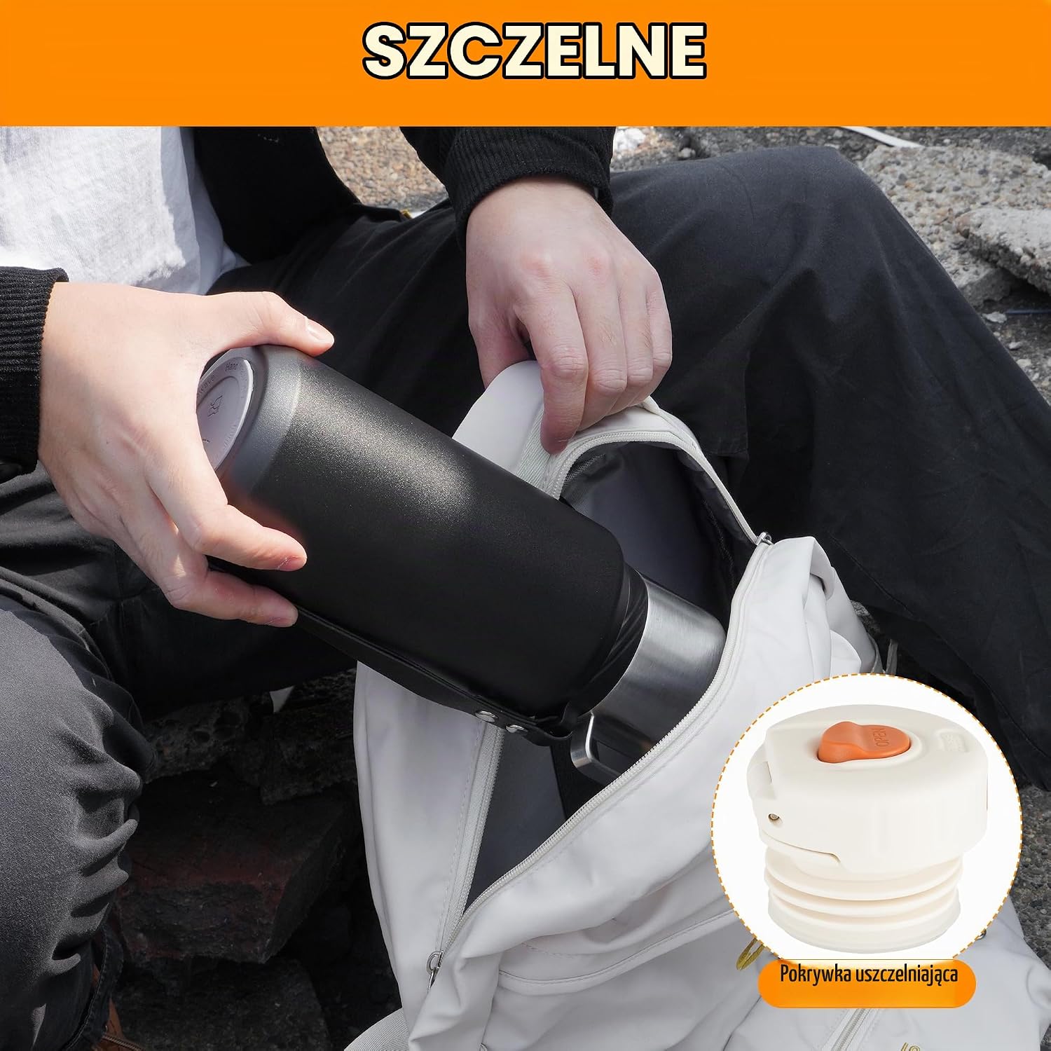 Detalle de Jokisa termos 800 ml ze stali nierdzewnej, próżniowy, z kubkiem i sitkami