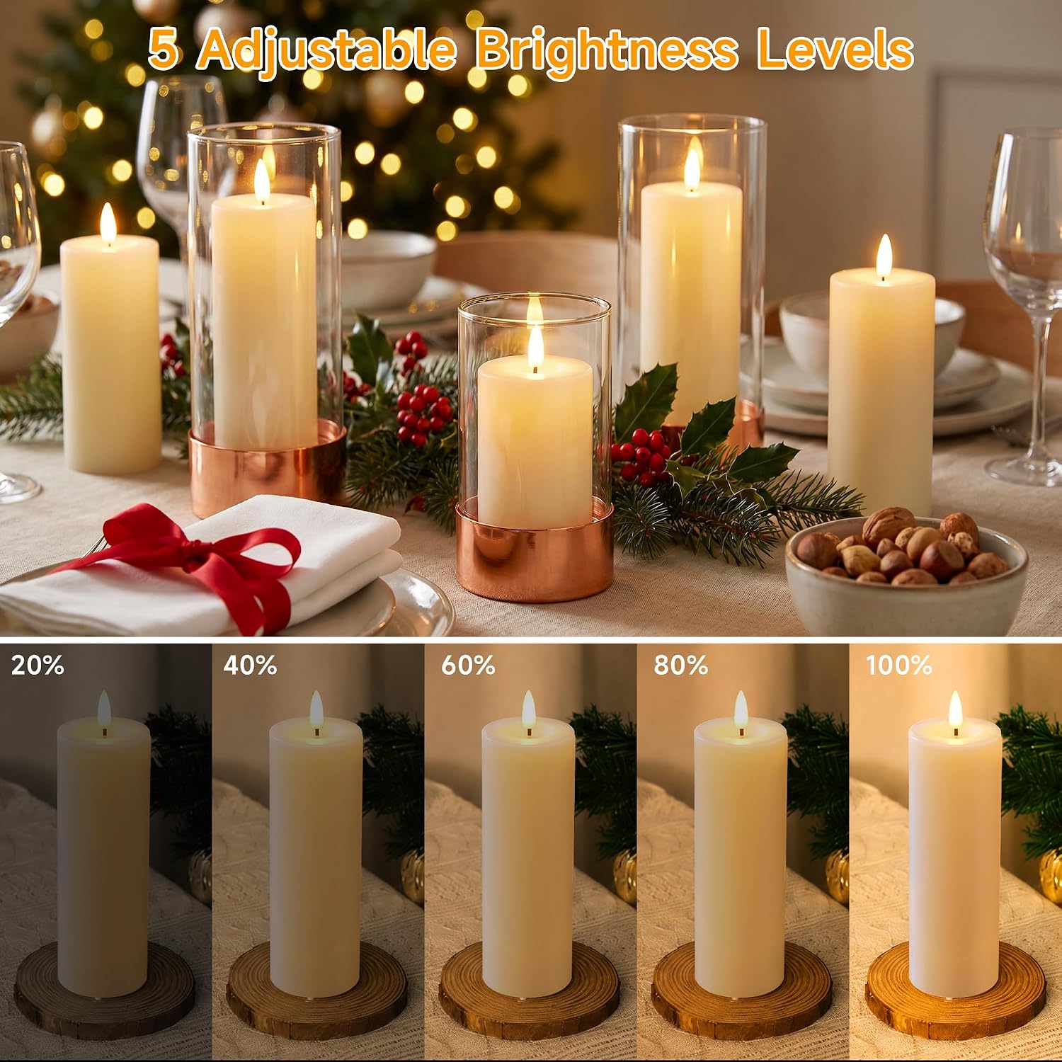 Thumbnail 3 de Dehobo Candele Led Oscillanti IP65 – Set da 6 Candeline LED con Fiamma Realistica, Telecomando e Timer