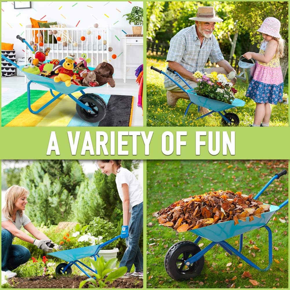 Thumbnail 2 de Colwelt Kids Metal Wheelbarrow 5Pcs – A Practical Garden Set for Little Helpers