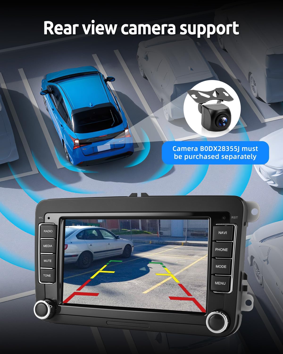 Thumbnail 6 de ESSGOO Android 15 4+64G Wireless CarPlay & Android Auto Car Stereo for VW Group (2 Din) with 7 Inch IPS Touchscreen