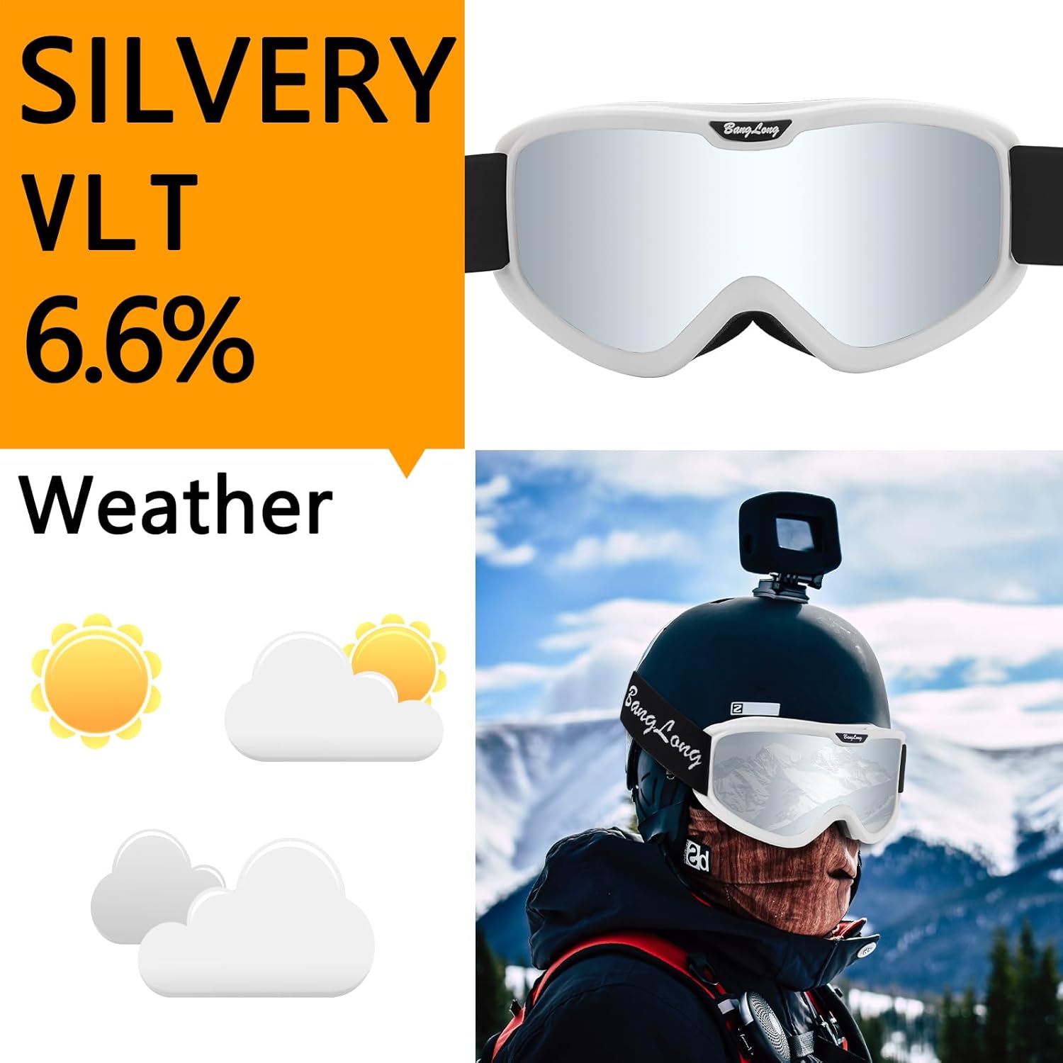 Detalle 2 de BangLong Skibrille mit UV-Schutz