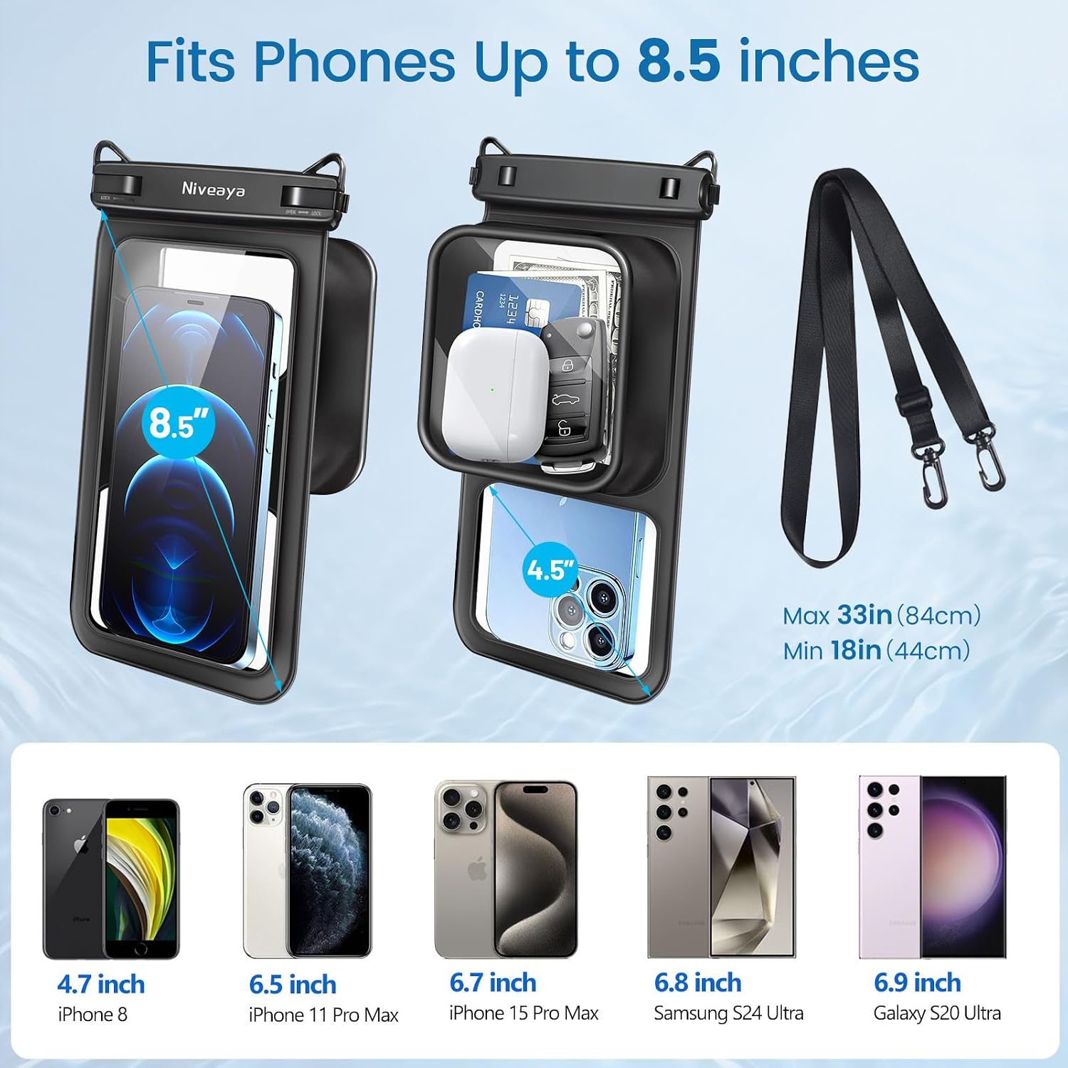 Detalle 1 de Niveaya Floatable Waterproof Phone Pouch 8.5 inch