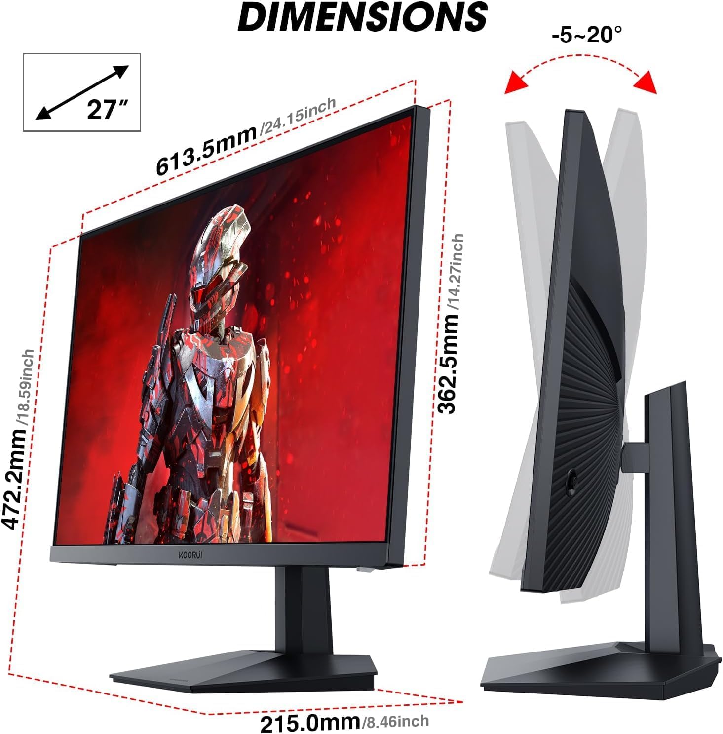 Thumbnail 6 de KOORUI GN02 27" Gaming Monitor 240Hz