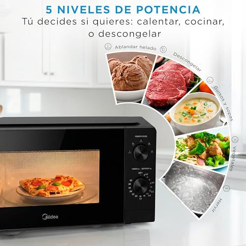 Thumbnail 4 de Midea microondas sobremesa de 20 litros y 700 W sin grill (plato giratorio, descongelación)