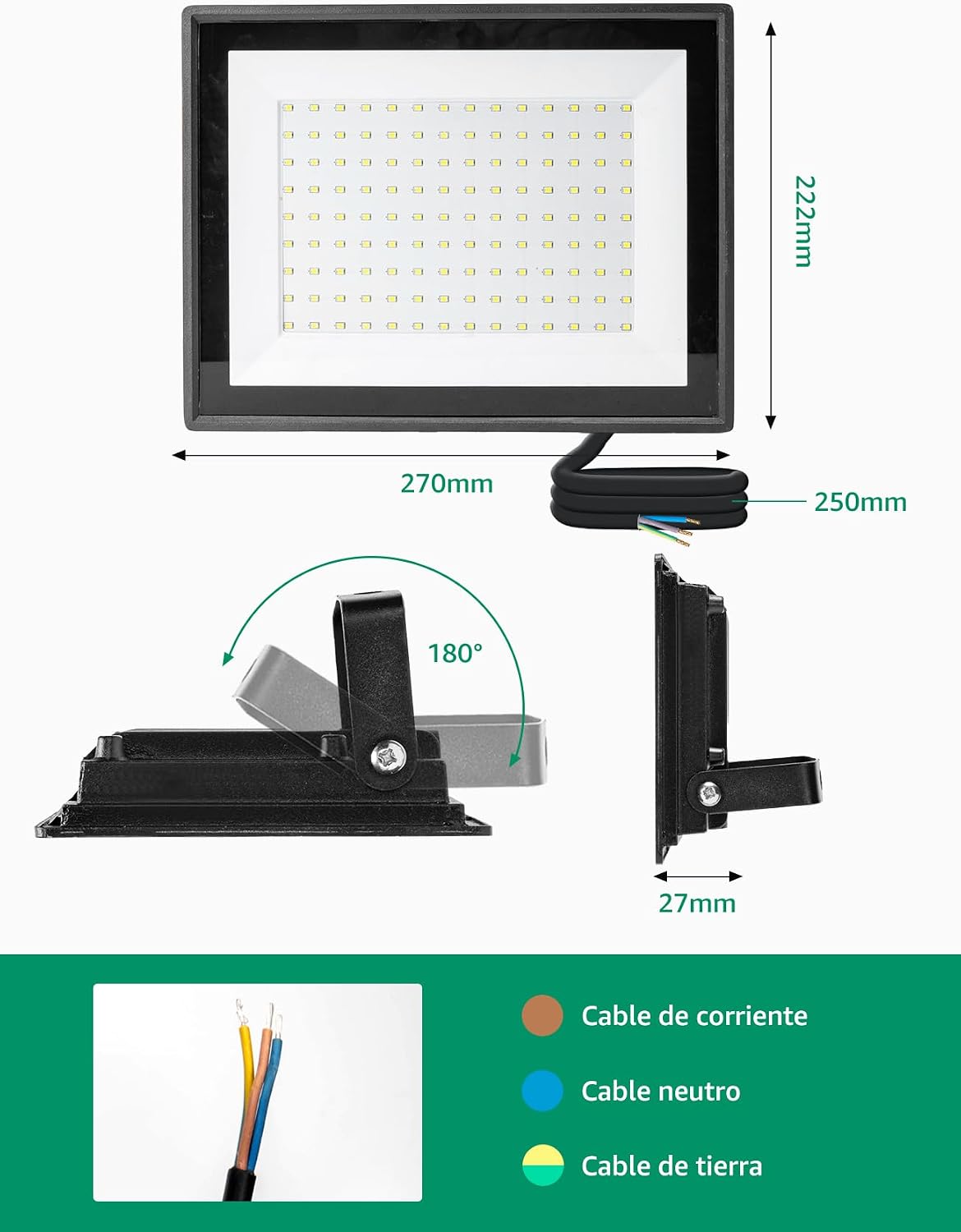 Detalle 2 de Aigostar Foco LED Exterior 100W 8700LM