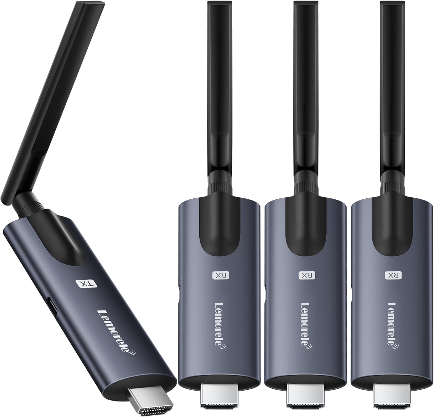 Detalle de Lemorele Wireless HDMI Transmitter and Receiver (1TX+3RX) for 1080P 60Hz Home Theater, Security, and Streaming