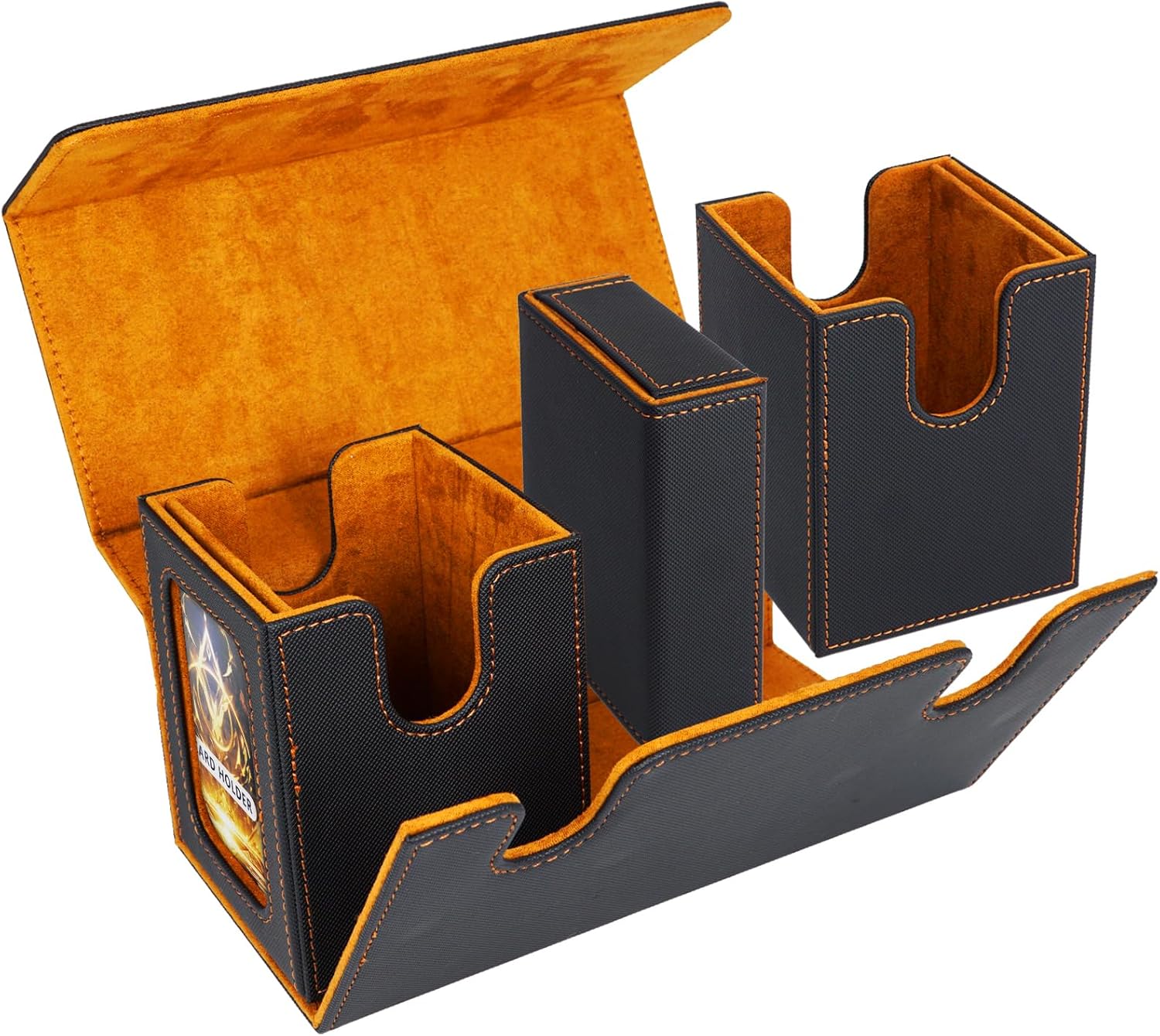 Thumbnail 2 de AFIING MTG Commander Deck Box 200 Double Sleeved Cards Storage – 3-in-1 Magnetic Card Case Organizer