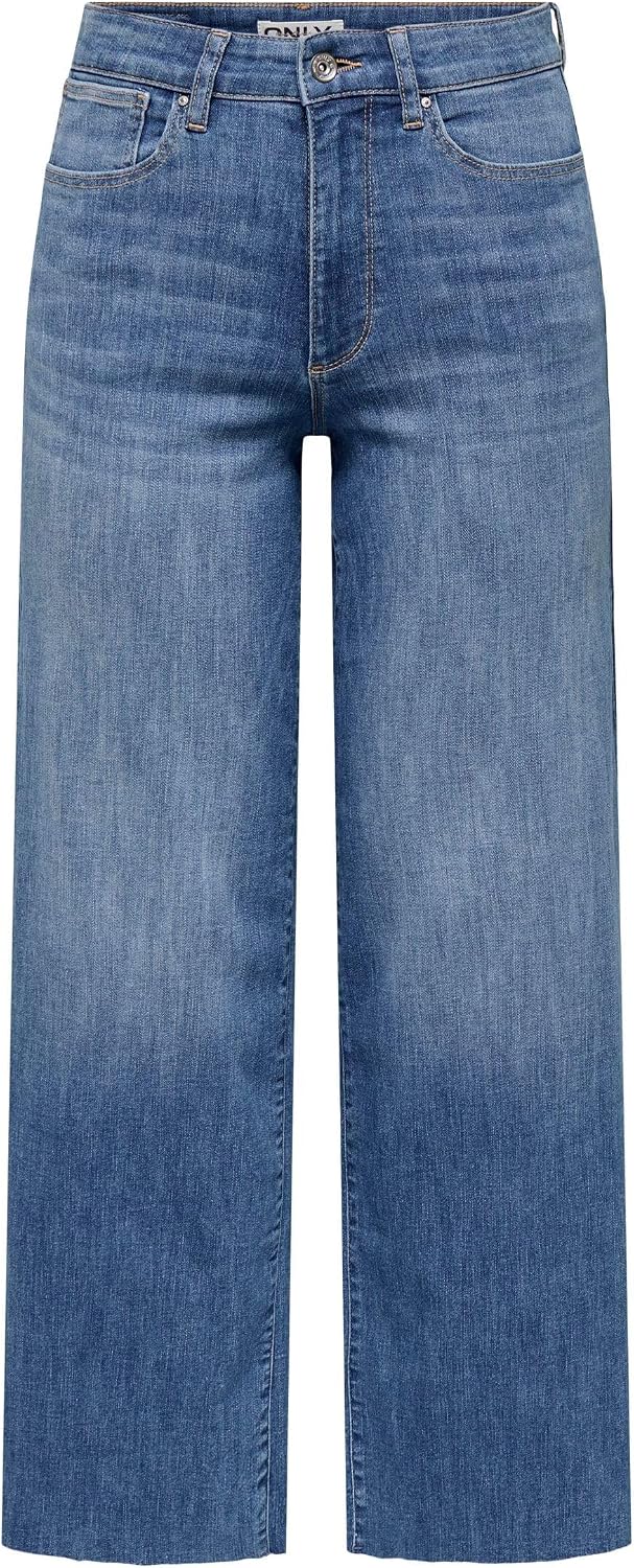 Detalle de ONLY Women's Onlann-Madison Hw Crop Wide Leg Jeans (DNM Soo618Noos)