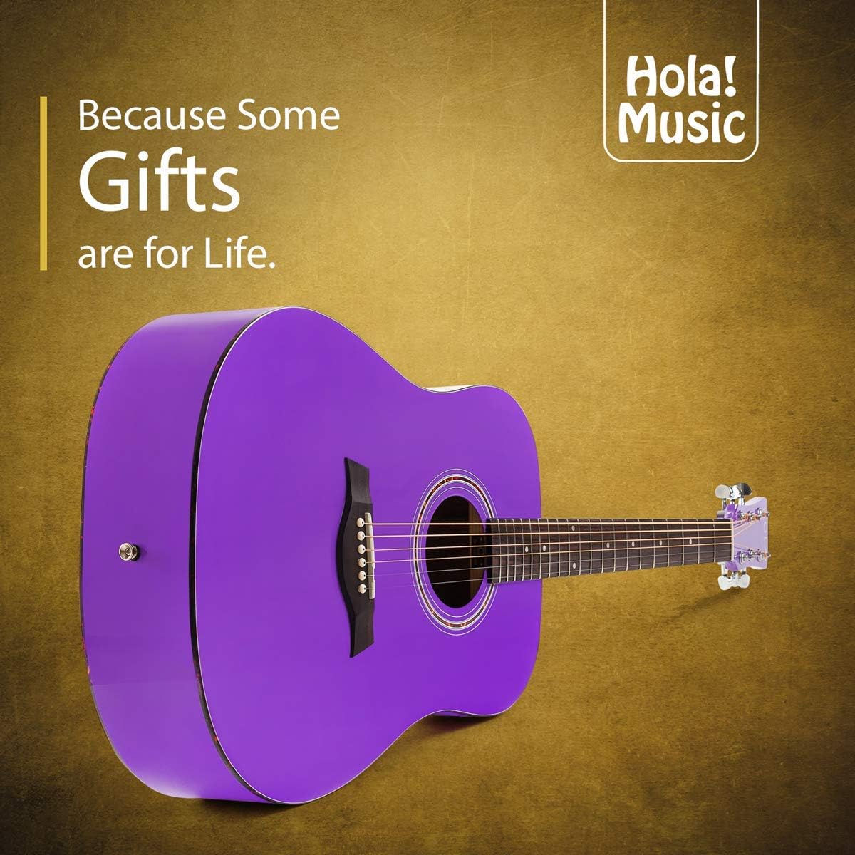 Detalle de Hola! Music 36" 3/4 Acoustic Guitar, Solid Spruce Top, Purple