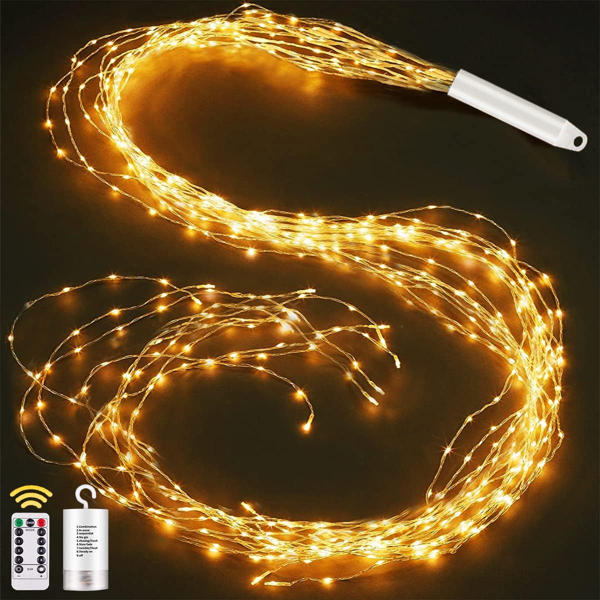 Detalle de Joycome Koperdraad LED-lichtslinger 1 m, 100 leds, warm wit, 8 modi