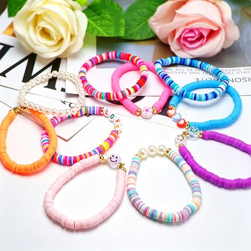 Detalle de CHENSILAIYI Friendship Bracelets for Girls: 10-Piece Beaded Matching Bracelet Set