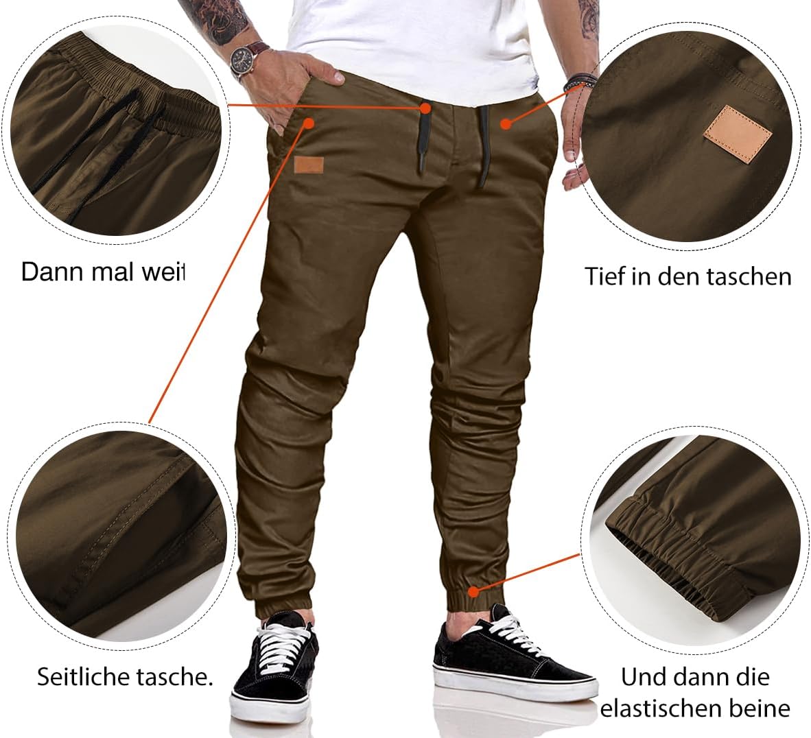 Thumbnail 3 de JMIERR Hose Chino Slim Fit 94% Baumwolle