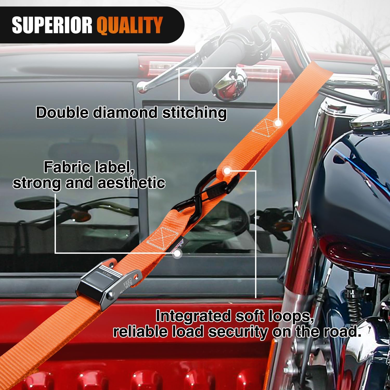 Thumbnail 4 de Nilight Tie Down Straps 1.5x8 ft 🏍