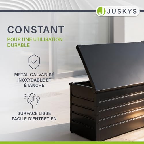 Thumbnail 6 de Juskys Boîte de Rangement Limani 380L en Métal – Coffre d'extérieur étanche et verrouillable (Anthracite)